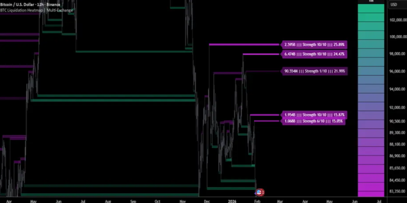 The data structure behind a Bitcoin liquidation heat map